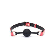 Liebe Seele - Angel's Kiss Leren Ball Gag - Luxe En exclusief ontwerp - Roze/Zwart/Rosé Goud