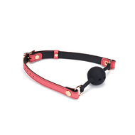 Liebe Seele - Angel's Kiss Leren Ball Gag - Luxe En exclusief ontwerp - Roze/Zwart/Rosé Goud
