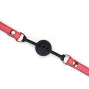 Liebe Seele - Angel's Kiss Leren Ball Gag - Luxe En exclusief ontwerp - Roze/Zwart/Rosé Goud