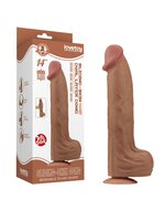 Lovetoy - Dildo -Sliding Skin Dildo - Lengte 36 cm - Bruin