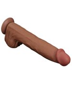 Lovetoy - Dildo -Sliding Skin Dildo - Lengte 36 cm - Bruin