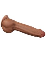Lovetoy - Dildo - Sliding Skin Dildo - Lengte 29 cm - Bruin