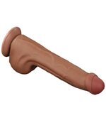 Lovetoy - Dildo - Sliding Skin Dildo - Lengte 29 cm - Bruin