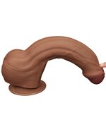 Lovetoy - Dildo - Sliding Skin Dildo - Lengte 29 cm - Bruin