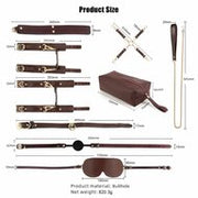BDSM Fancy 9 Item Kit - Luxe Draagtas met 9 Verschillende BDSM Artikelen - Bruin