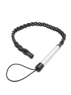 Mister B - Gevlochten Rubberen Single Tail Zweep - Heavy Impact - Zwart
