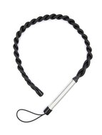Mister B - Gevlochten Rubberen Single Tail Zweep - Heavy Impact - Zwart