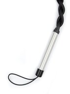 Mister B - Gevlochten Rubberen Single Tail Zweep - Heavy Impact - Zwart