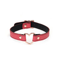 Liebe Seele - Angel's Kiss - Smalle Choker Met Hartvormige Ring - Luxe En exclusief ontwerp - Roze/Rosé Goud