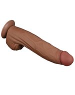 Lovetoy - Dildo - Sliding Skin Dildo - Lengte 31 cm - Bruin