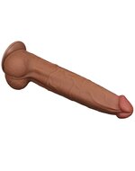 Lovetoy - Dildo - Sliding Skin Dildo - Lengte 34 cm - Bruin