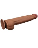 Lovetoy - Dildo - Sliding Skin Dildo - Lengte 34 cm - Bruin