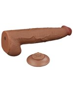 Lovetoy - Dildo - Sliding Skin Dildo - Lengte 34 cm - Bruin