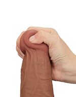 Lovetoy - Dildo - Sliding Skin Dildo - Lengte 34 cm - Bruin