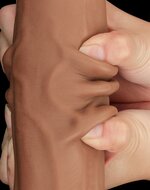 Lovetoy - Dildo - Sliding Skin Dildo - Lengte 34 cm - Bruin