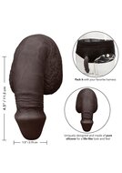 Calexotics - Siliconen Packing Penis - Slappe Penis - FtM Drag - 12,75 cm - chocolate/donkerbruin