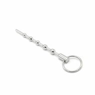 Kiotos Steel - Solid Spaced Beads Penis Stick - Penisplug met Bolletjes en Trekring