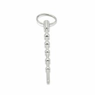 Kiotos Steel - Solid Spaced Beads Penis Stick - Penisplug met Bolletjes en Trekring