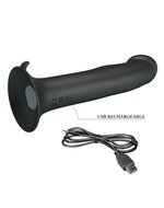 Pretty Love - Murray - Vibrerende Dildo - 19 cm - Zwart - USB Oplaadbaar - Siliconen