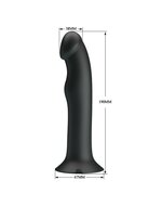 Pretty Love - Murray - Vibrerende Dildo - 19 cm - Zwart - USB Oplaadbaar - Siliconen
