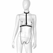 Kiotos - Lederen Collar Chest met 4 Clamps - Dé Ultieme Sensatie voor BDSM Liefhebbers!