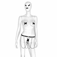 Kiotos Leather - Body Harnas - Leren Riemen Body - Heupriem met Klemmen voor Tepels en Geslachtsdeel - Verstelbaar