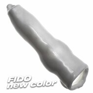 Oxballs - Fido - Penis Sleeve met Animal Knot - Rekbaar TPR - Wit - Puppy Play