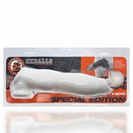 Oxballs - Fido - Penis Sleeve met Animal Knot - Rekbaar TPR - Wit - Puppy Play