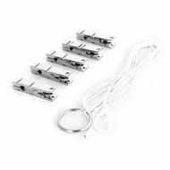 Kiotos - Metalen Tepelklemmen in vorm van wasknijper - 5x Set met 1 Meter Touw