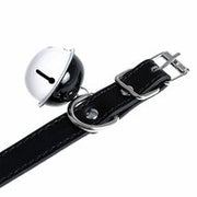 Kiotos - Kunstleren Collar met Belletje - Elegant Zwarte Halsband voor verhoogde sensationele momenten -