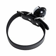 Kiotos - Kunstleren Collar met Belletje - Elegant Zwarte Halsband voor verhoogde sensationele momenten -