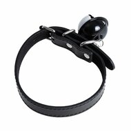 Kiotos - Kunstleren Collar met Belletje - Elegant Zwarte Halsband voor verhoogde sensationele momenten -