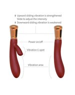 Viotec Mina - Vibrator - Tarzan Vibrator - Rabbit Vibrator - Dubbele Stimuatie - Goud en Wijnrood - Luxueus Zacht Siliconen