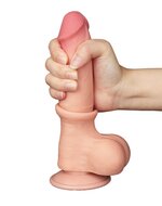 LoveToy - Dildo - Glijdende Huid Dildo - Lengte 20 cm - Diameter 3.9 cm - Lichte Huidskleur