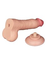 LoveToy - Dildo - Glijdende Huid Dildo - Lengte 20 cm - Diameter 3.9 cm - Lichte Huidskleur