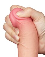 LoveToy - Dubbellaags Dildo - Glijdende Huid Dildo - Lengte 19.5 cm - Diameter 3.7 cm - Lichte Huidskleur