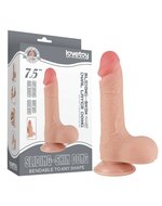 LoveToy - Dubbellaags Dildo - Glijdende Huid Dildo - Lengte 19.5 cm - Diameter 3.7 cm - Lichte Huidskleur