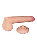 LoveToy - Dubbellaags Dildo - Glijdende Huid Dildo - Lengte 22 cm - Diameter diameter  3.7 cm - Lichte Huidskleur