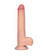 LoveToy - Dubbellaags Dildo - Glijdende Huid Dildo - Lengte 22 cm - Diameter diameter  3.7 cm - Lichte Huidskleur