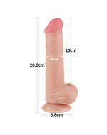 LoveToy - Dildo - Glijdende Huid Dildo - Lengte 20.8 cm - Diameter 4 cm - Lichte Huidskleur