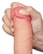 LoveToy - Dildo - Glijdende Huid Dildo - Lengte 20.8 cm - Diameter 4 cm - Lichte Huidskleur