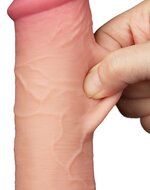 LoveToy - Dildo - Glijdende Huid Dildo - Lengte 20.8 cm - Diameter 4 cm - Lichte Huidskleur