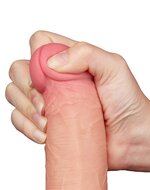 LoveToy - Dildo - Glijdende Huid Dildo - Lengte 20.8 cm - Diameter 4 cm - Lichte Huidskleur