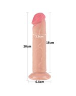 LoveToy - Dildo - Glijdende Huid Dildo - Lengte 20 cm - Diameter 3.8 cm - Lichte Huidskleur