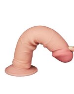 LoveToy - Dildo - Glijdende Huid Dildo - Lengte 20 cm - Diameter 3.8 cm - Lichte Huidskleur