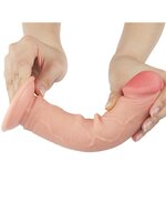 LoveToy - Dildo - Glijdende Huid Dildo - Lengte 20 cm - Diameter 3.8 cm - Lichte Huidskleur