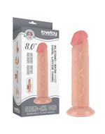 LoveToy - Dildo - Glijdende Huid Dildo - Lengte 20 cm - Diameter 3.8 cm - Lichte Huidskleur