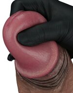 LoveToy - Dildo - Dubbellaagse Siliconen Dildo XXL - Lengte 28 cm - Diameter 7.4 cm - Bruin