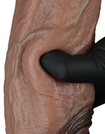 LoveToy - Dildo - Dubbellaagse Siliconen Dildo XXL - Lengte 28 cm - Diameter 7.4 cm - Bruin