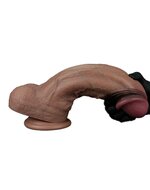 LoveToy - Dildo - Dubbellaagse Siliconen Dildo XXL - Lengte 28 cm - Diameter 7.4 cm - Bruin